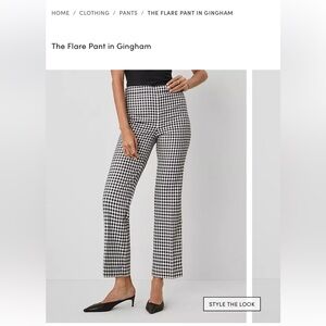 Ann Taylor Gingham Flare Pants